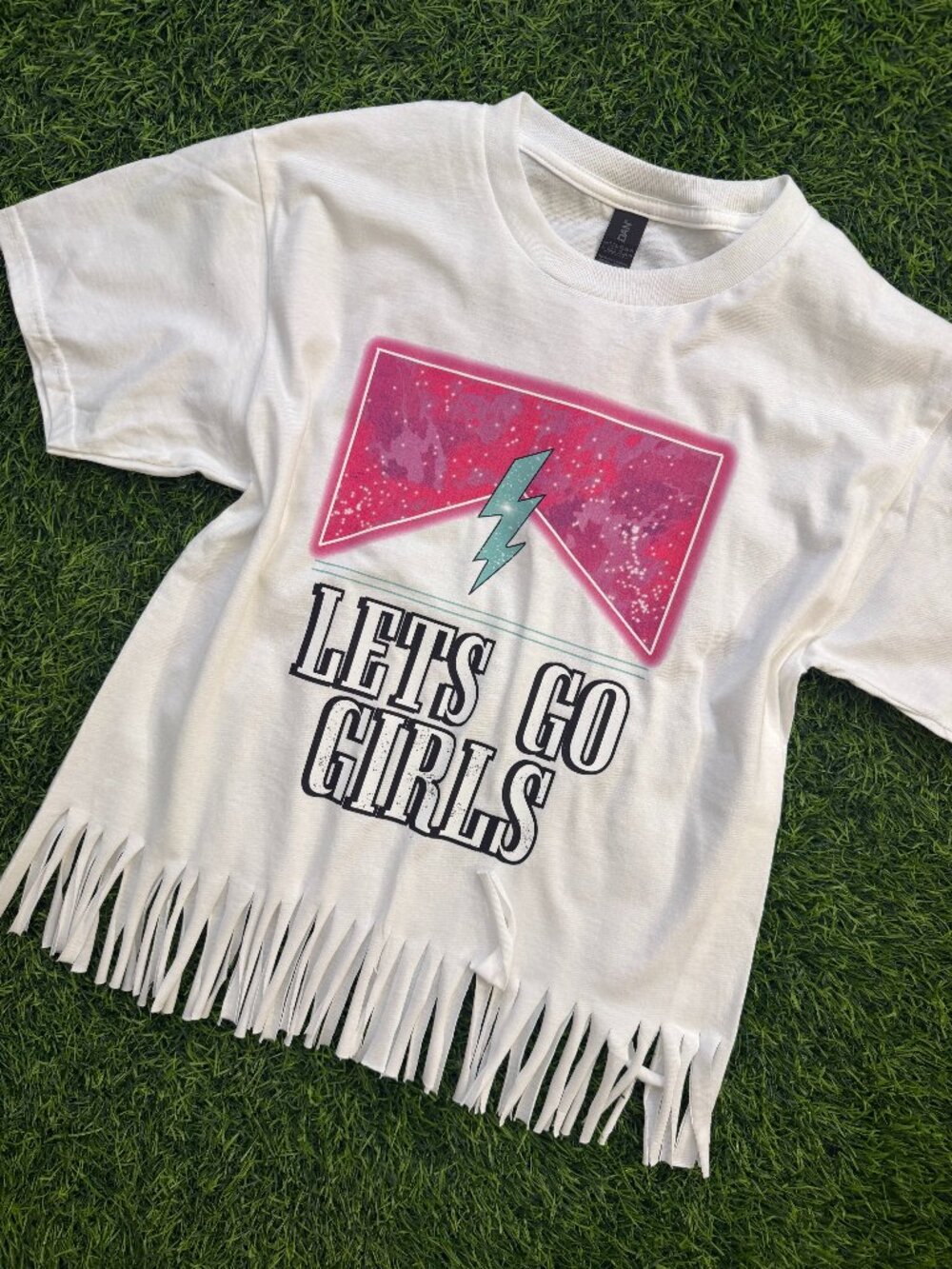 NWT Let's Go Girls Youth Fringe Tee
